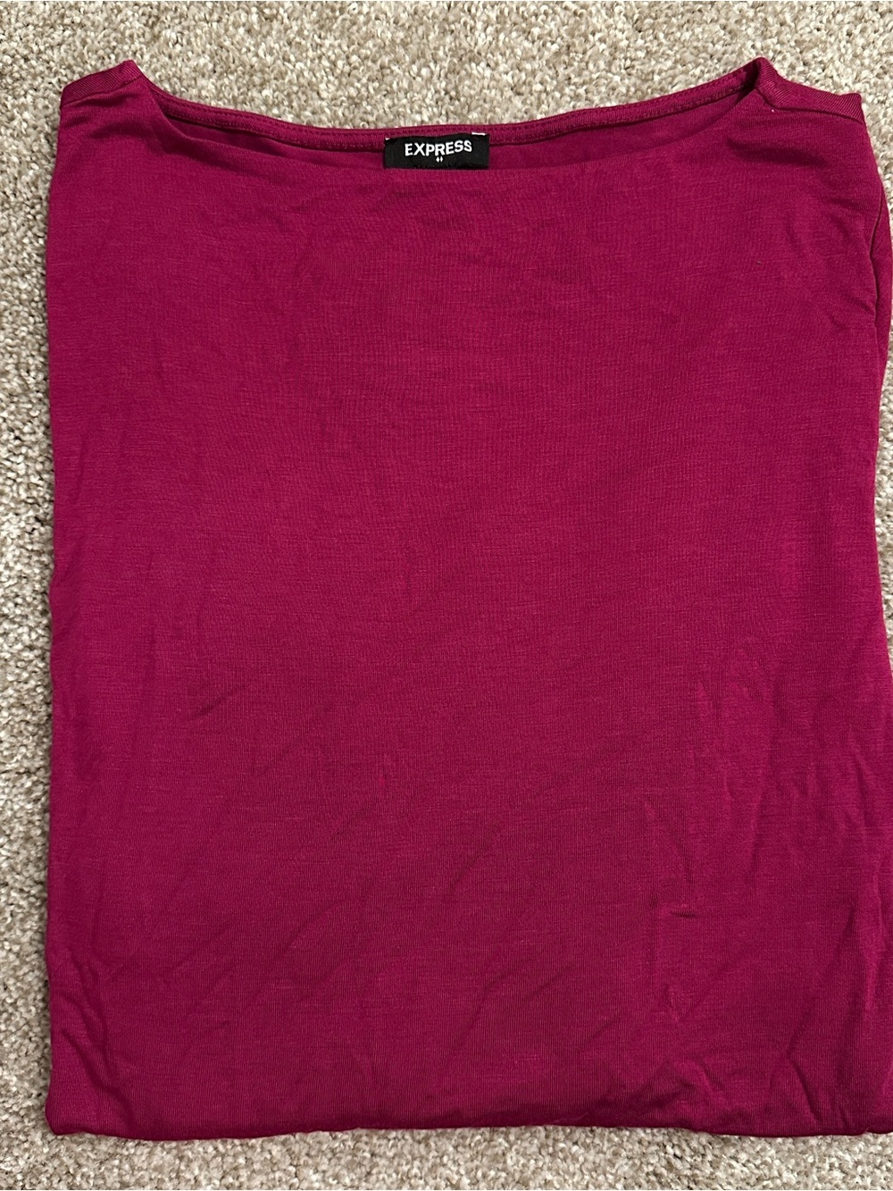 NWT Express Women's Long Sleeve Bodysuit in Raspberry